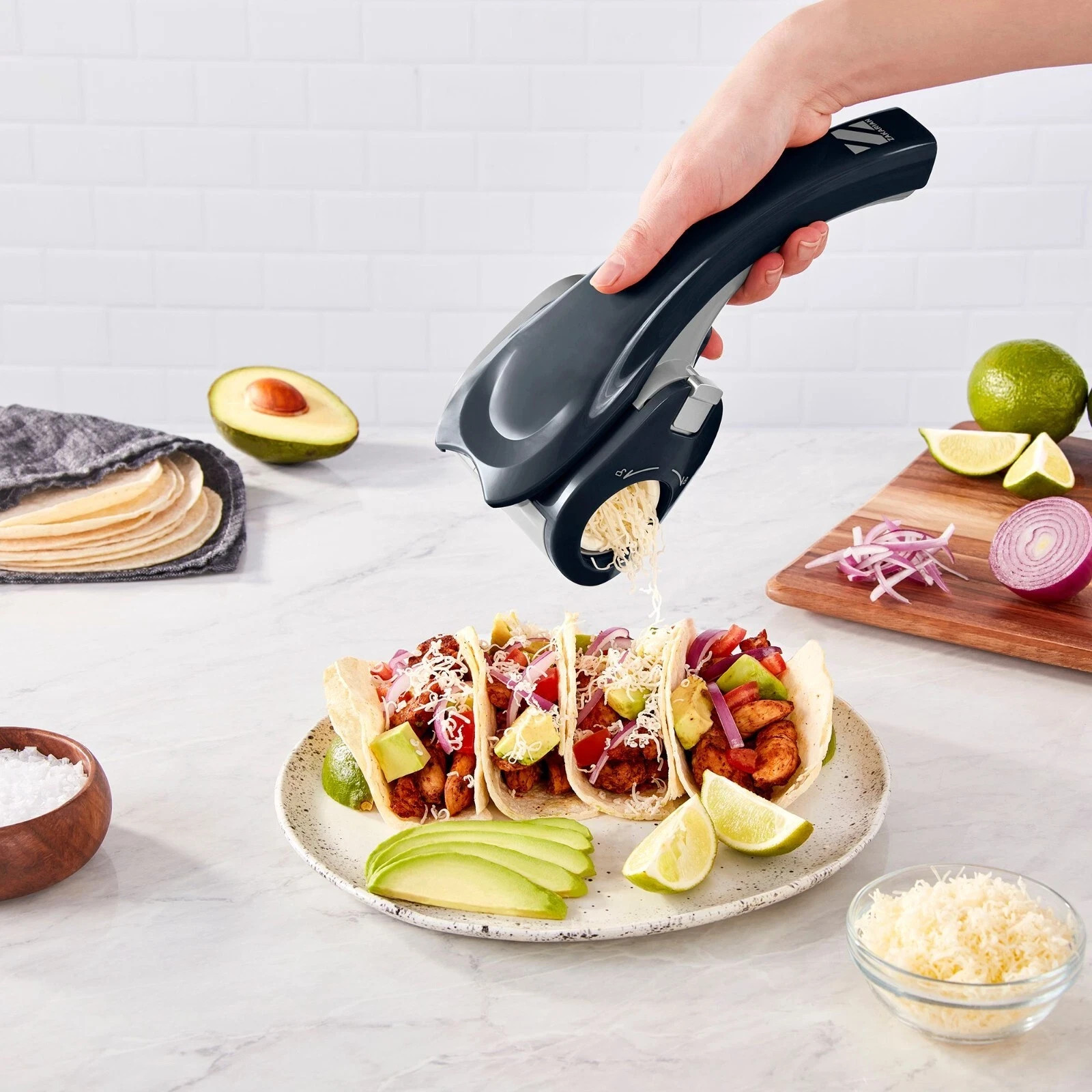 DASH Zakarian Rechargeable Electric Rotary Handheld Grater Cheese Shredder Black gallery