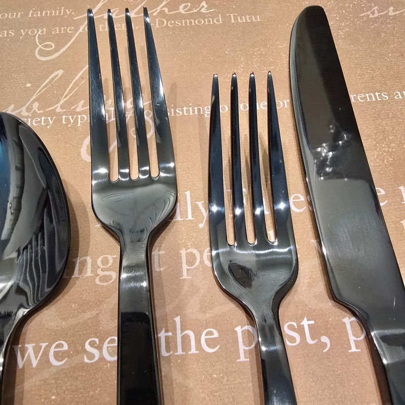 80-Piece Black Silverware Set, Premium 18/0 Stainless Steel Flatware Set for 8 gallery