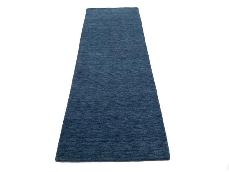 Steel Blue Solid Hand-Loomed 3X8 Gabbeh Wool Runner Rug Oriental Carpet 2'6x7'10 gallery