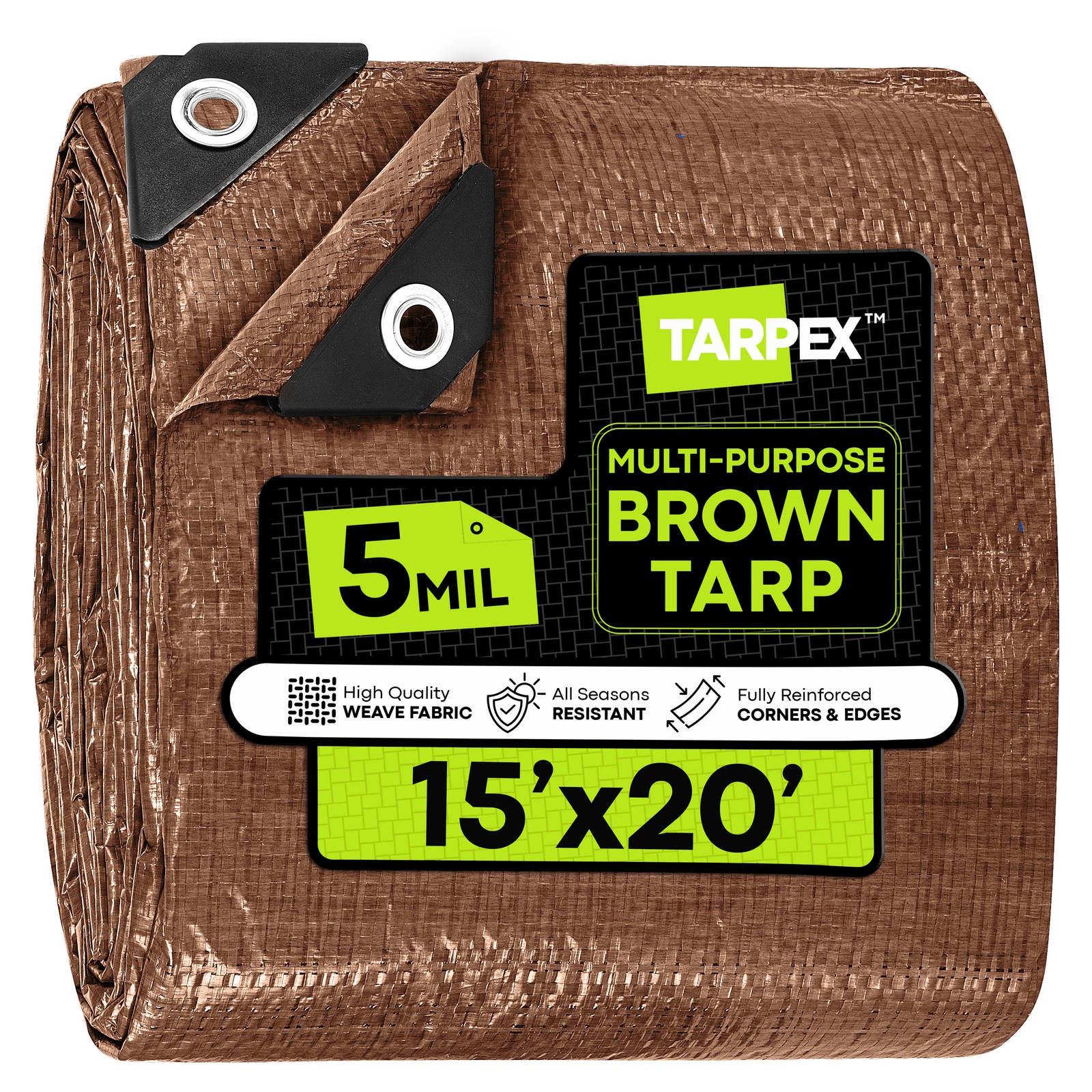 5 Mil Poly Tarp 15 ft. x 20 ft. Plastic Weather-Resistant Multi-Purpose Cover gallery