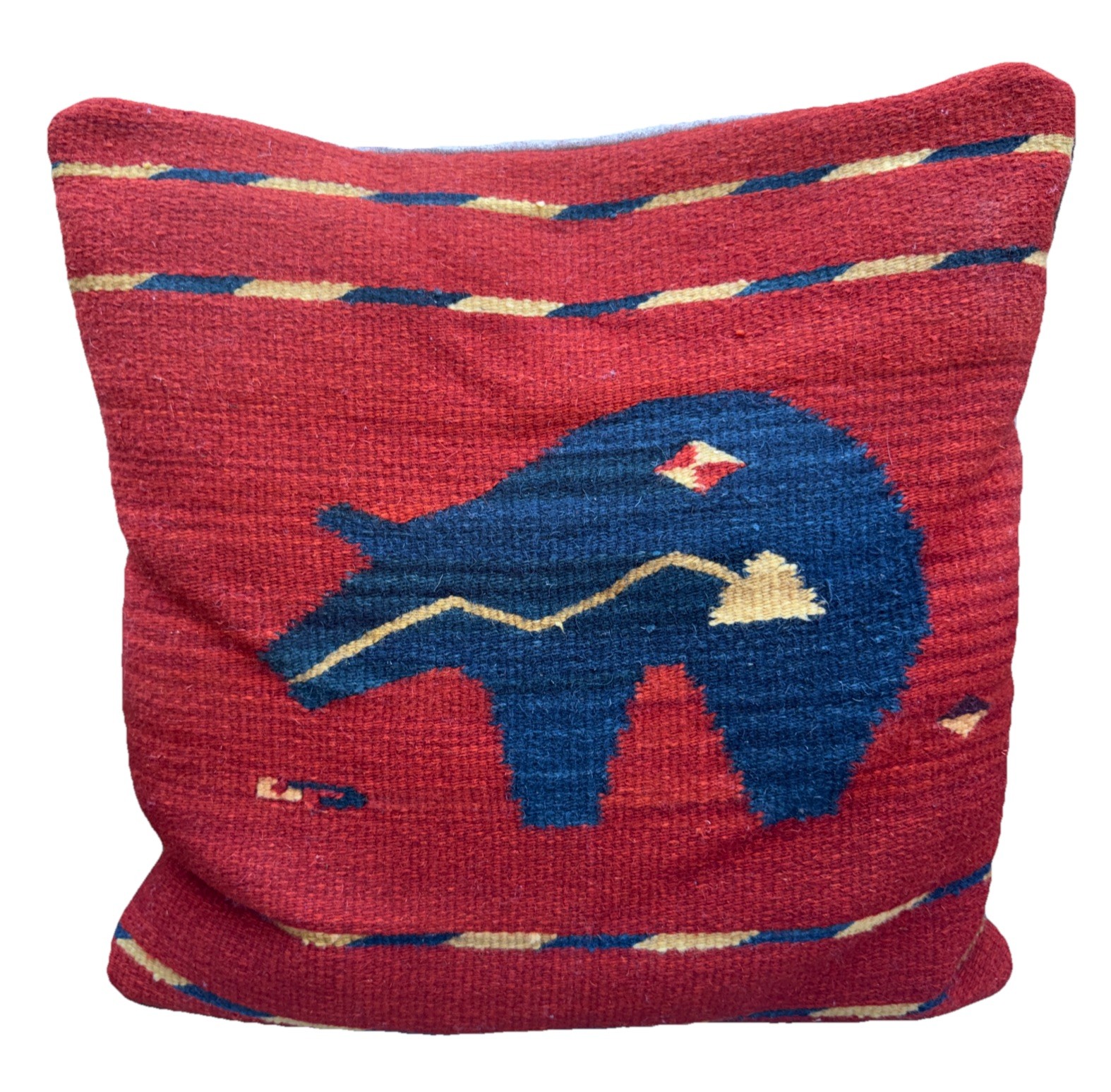 Native American Decorative Pillow Case Bear with Heartline Symbol Navajo Vintage gallery