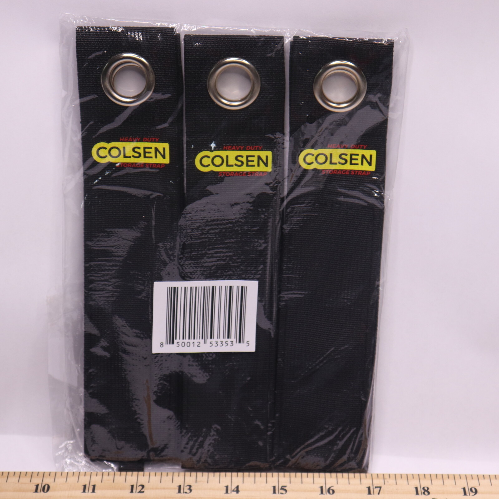 (6-Pk) Colsen Heavy-Duty Storage Straps Polypropylene Black Hold Up to 50LB gallery