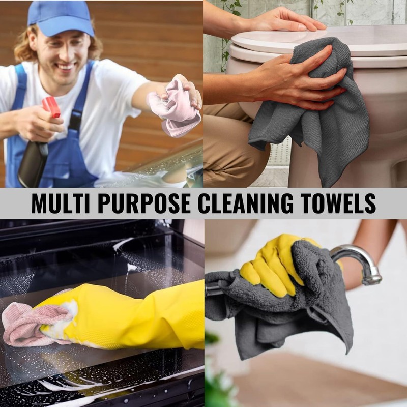 USTRADEENT Microfiber Cleaning Cloth Pack Of 10, 12x12 Inches All Purpose Clean gallery