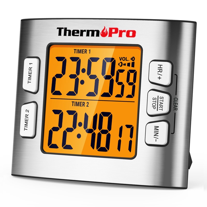 ThermoPro LCD Digital Kitchen School Timer Clock W/ Dual Countdown Stop Watches gallery