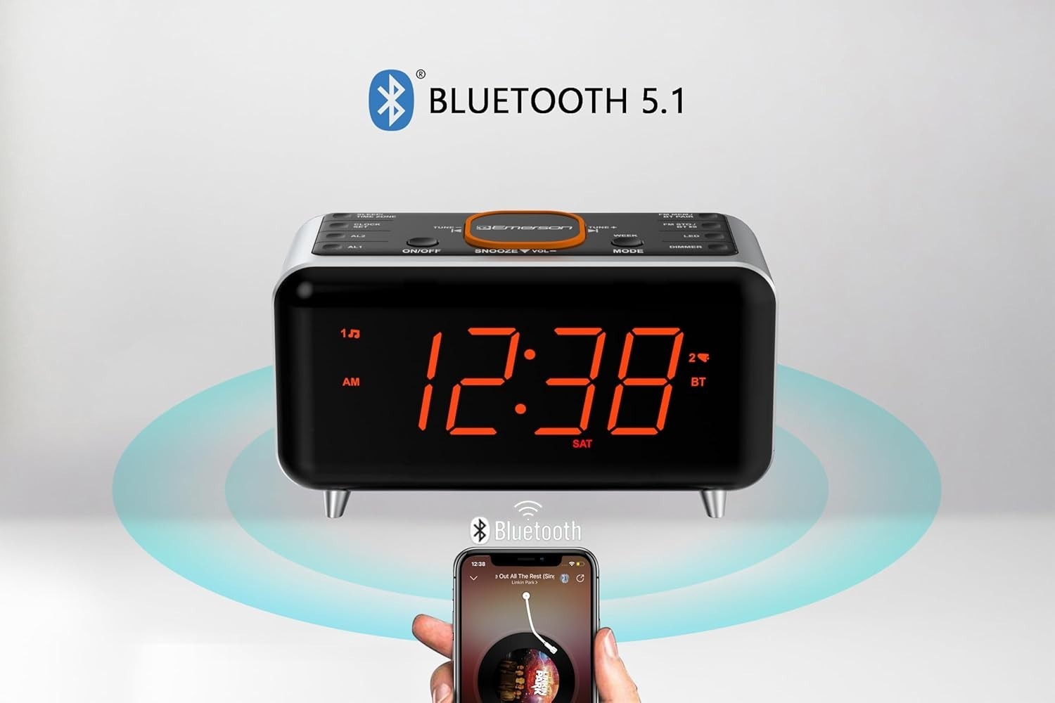 Emerson SmartSet Dual Alarm Clock Radio, USB port for iPhone/iPad/iPod/Android gallery