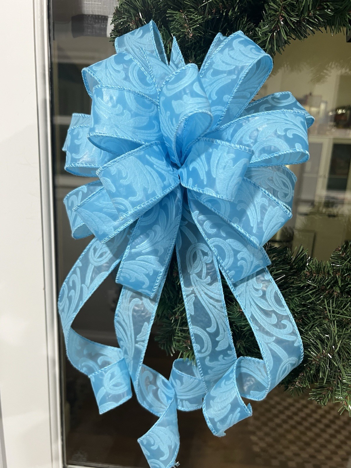 Handmade Teal Turquoise Blue Bow Spring Summer All Year Easter Wreath Bow Decor gallery