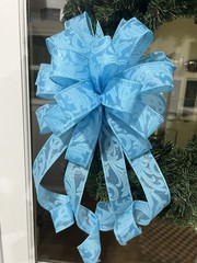 Handmade Teal Turquoise Blue Bow Spring Summer All Year Easter Wreath Bow Decor