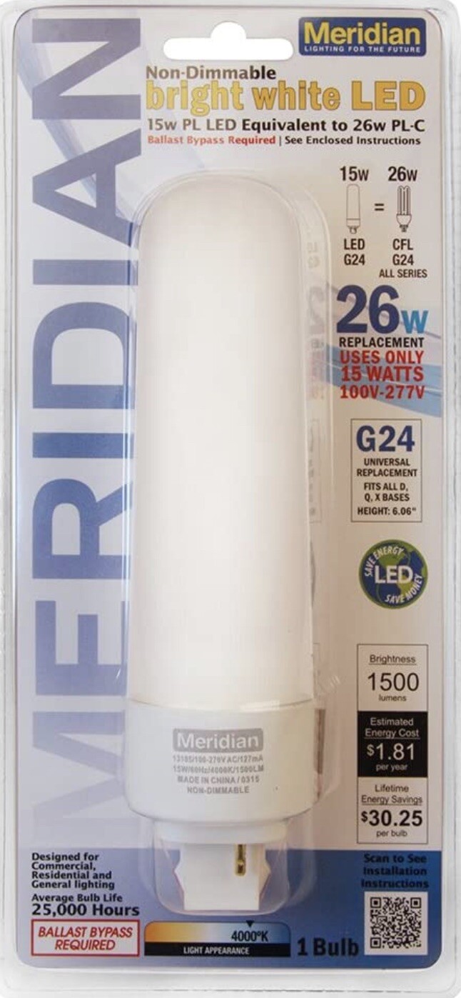 Meridian Electric 13185 50 Epistar/Everlight LED 2835, 1500 lm, 88 lm, 4000K gallery