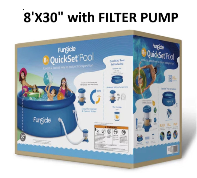 Quick Set 8' x 30" with Filter Pump Inflatable Pool NIB gallery