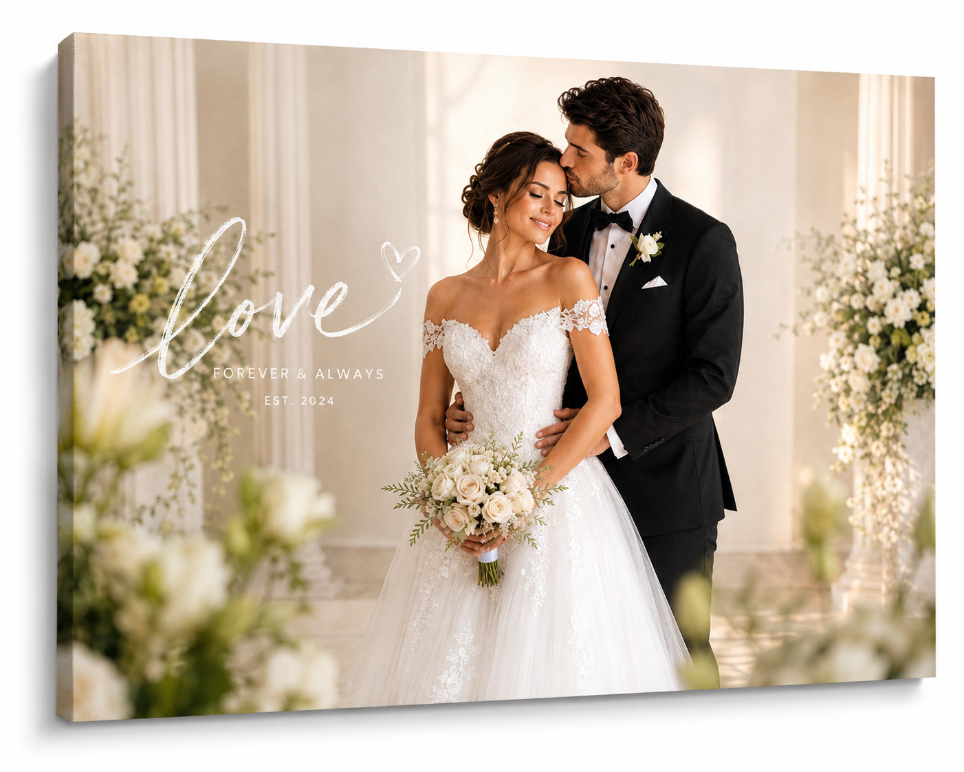Personalized Wedding Photo Canvas Print Custom Framed or Unframed Wall Art Gift gallery