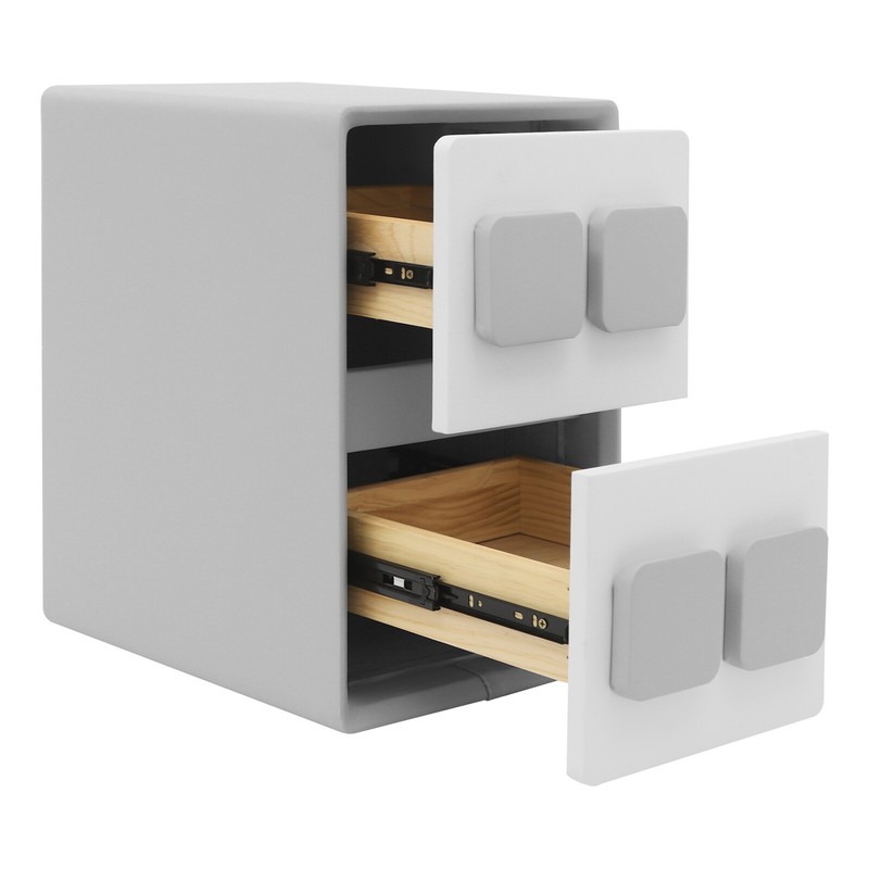 Bedside Table, Minimalist End Table With 2 Drawers, Bedside Table for Bedrooms！! gallery