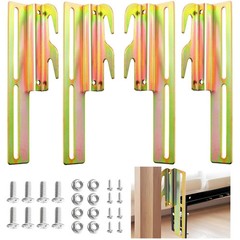 Set of 4 Bed Frame Conversion Brackets, Bolt On to Hook On Headboard Adapter