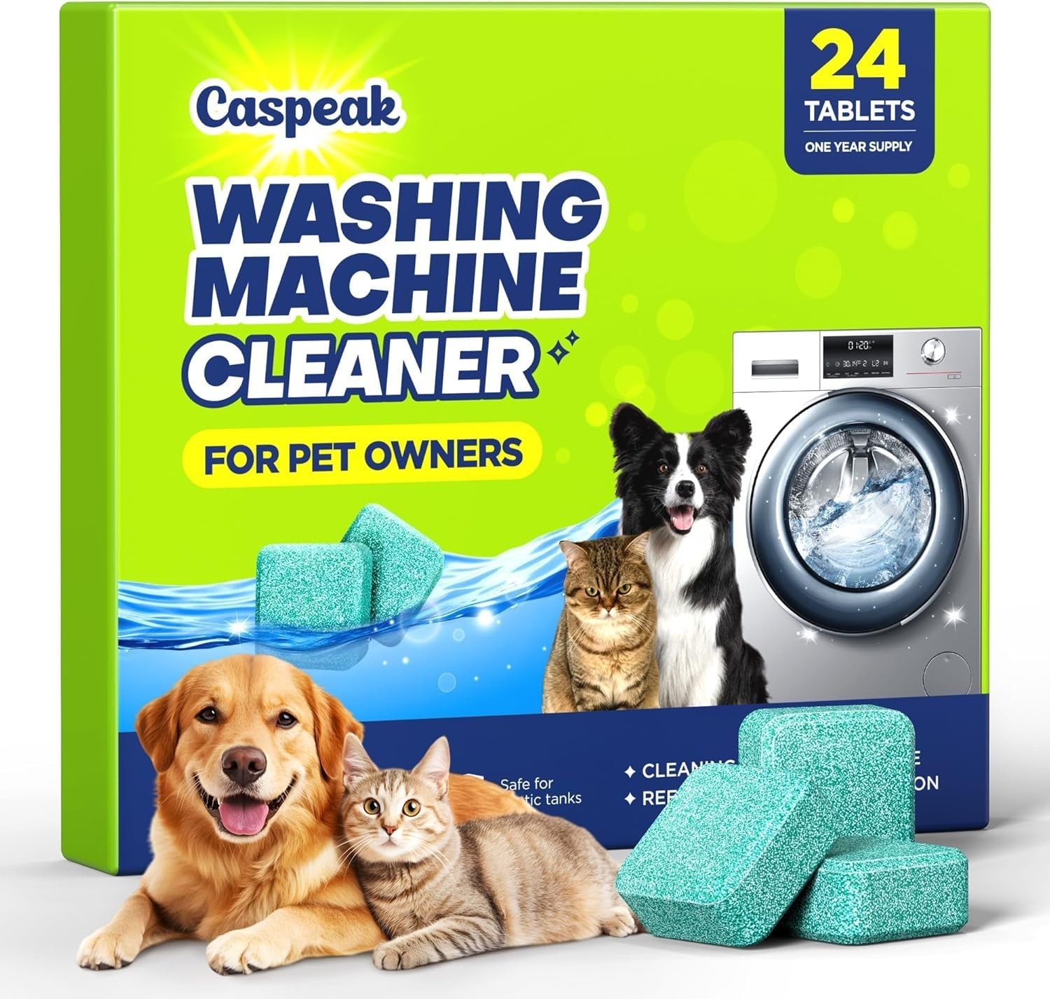 5X Power Deep Cleaning Washing Machine Cleaner Tablets No More Odor & Pet Fur gallery