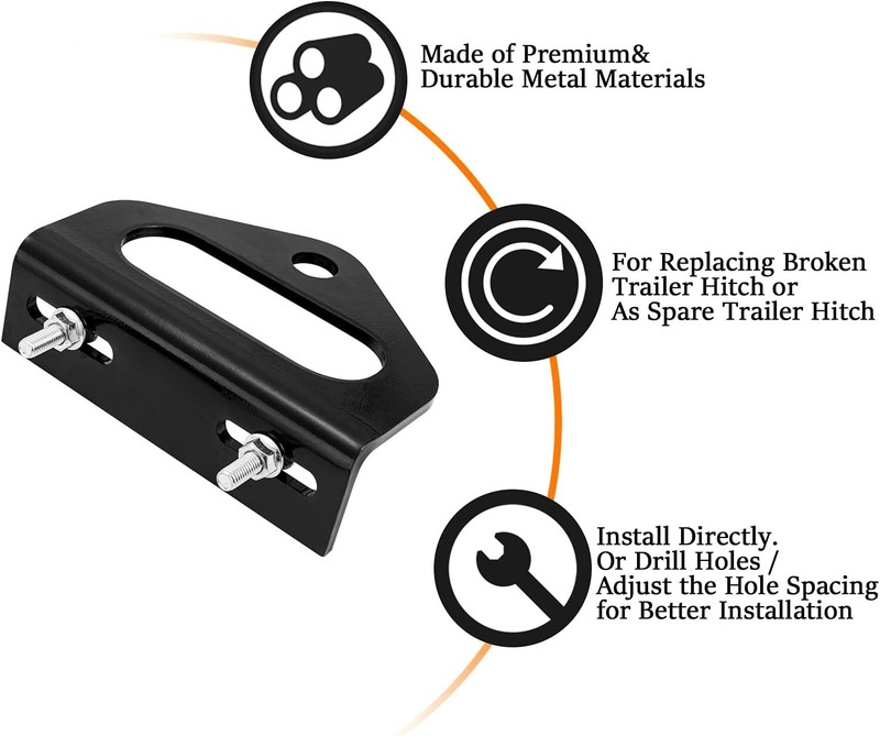 Zero Turn Lawn Mower Trailer Hitch 2.4"-5" Hole Center 3/4" Pin Hole Heavy Duty gallery