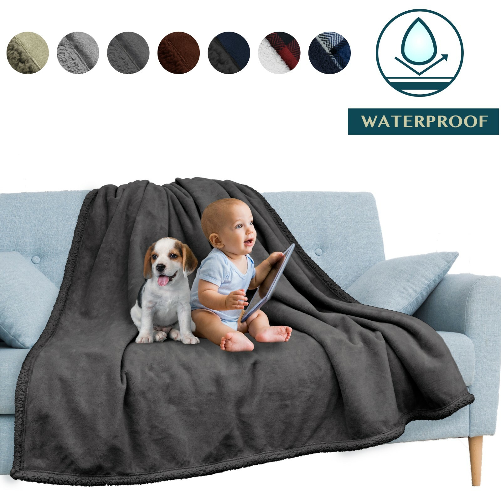 Waterproof Blanket for Couch Sofa Bed Protector Cover WaterResistant Large 80x60 gallery