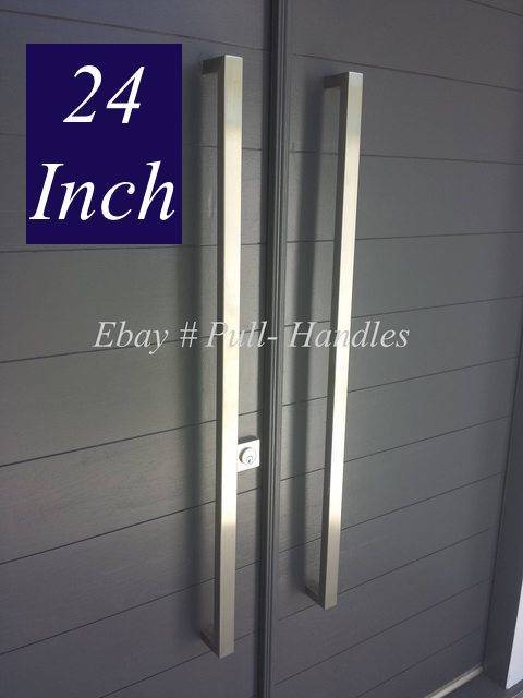 Entry Door Pull Handle push Square Long stainless steel Modern Entrance Glass gallery