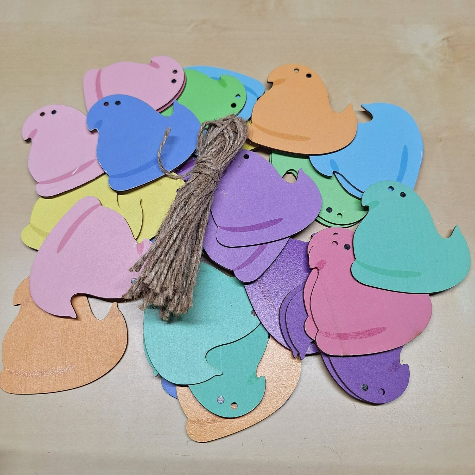Easter Chick Wooden Peeps Spring 3 Inch Set of 30 Baby Shower Decorations gallery