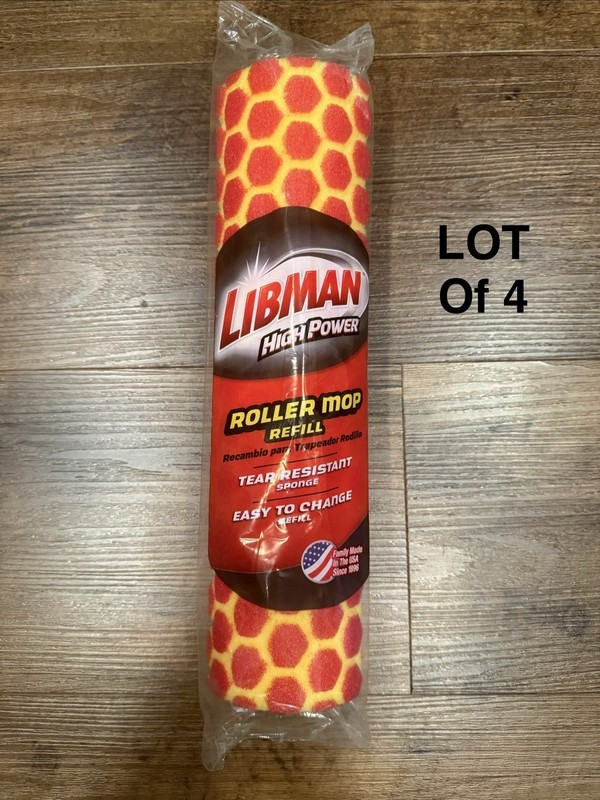 Libman High Power Roller Mop Refill Tear Resistant Sponge #00956 LOT Of 4 gallery