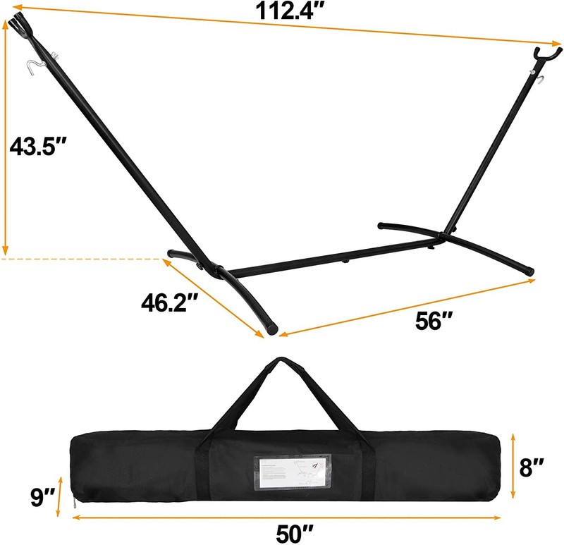9FT Hammock Stand Portable Stand for Hanging Chair with Carrying Case 620lbs gallery