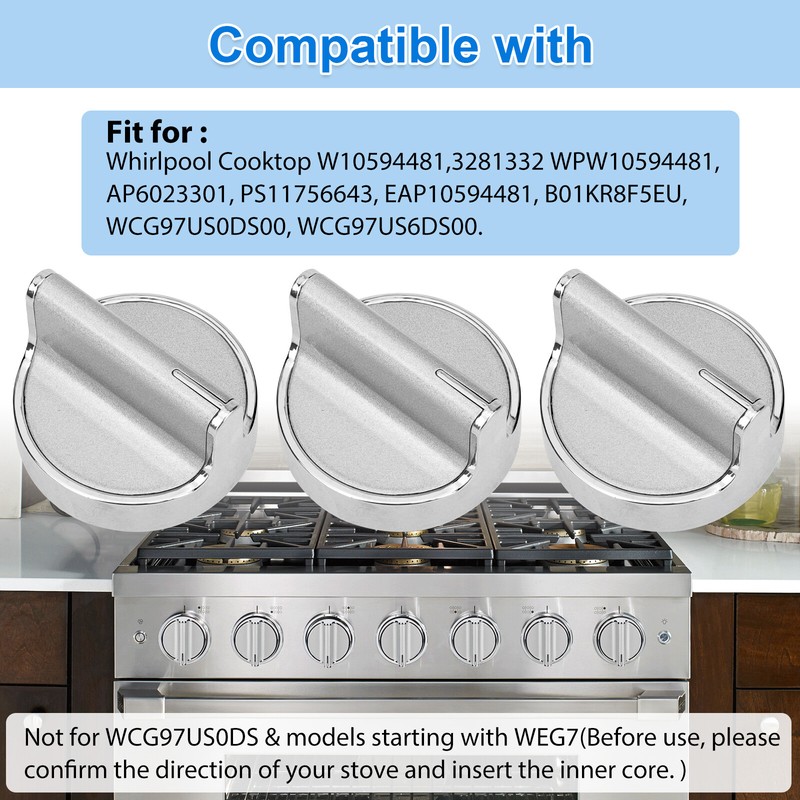 5PK W10594481 Gas Stove Knobs Whirlpool Gas Stove/Oven WCG97US0DS00 WCG97US6DS00 gallery