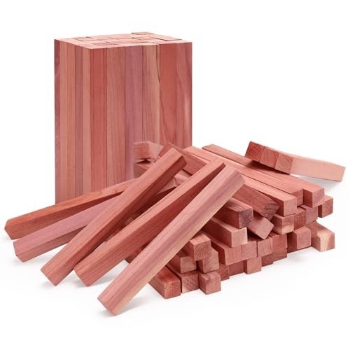 Cedar Blocks for Clothes Storage, 50Pcs Cedar Sticks, Aromatic Red Cedar gallery
