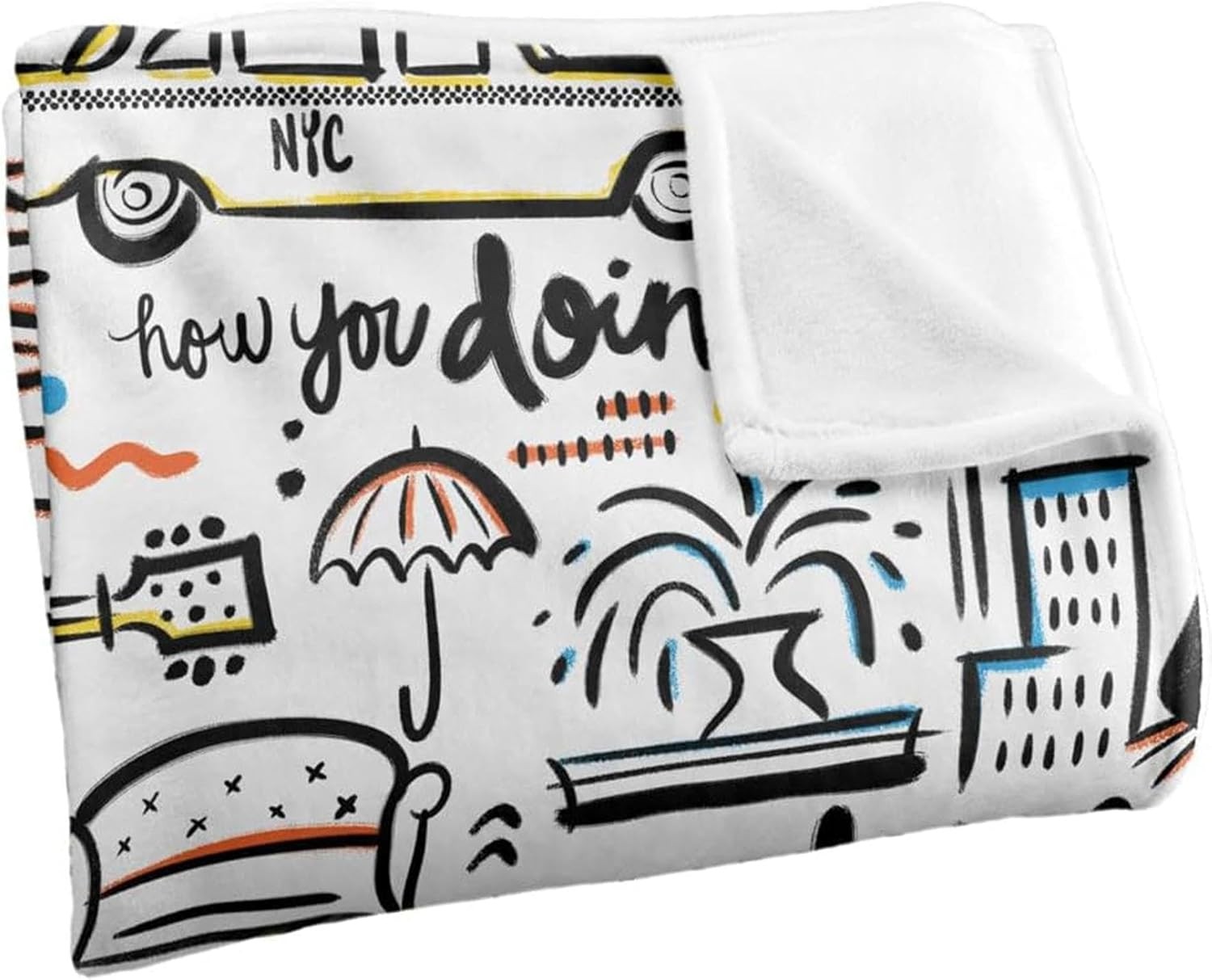 Friends TV Show Logo Fleece Throw Blanket 45" x 60" Cafe Taxi Cat White gallery