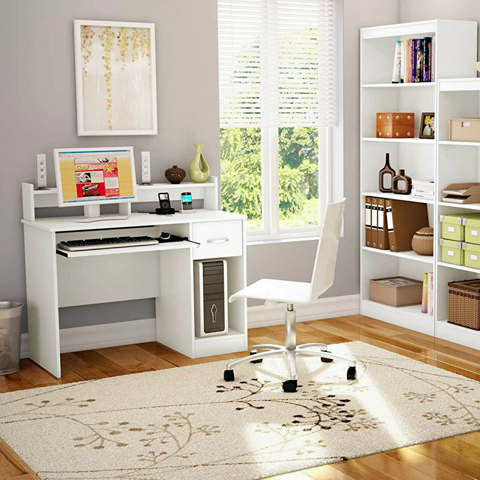 Computer Desk Home Office Laptop PC Table Workstation w/ Drawer Keyboard Tray gallery