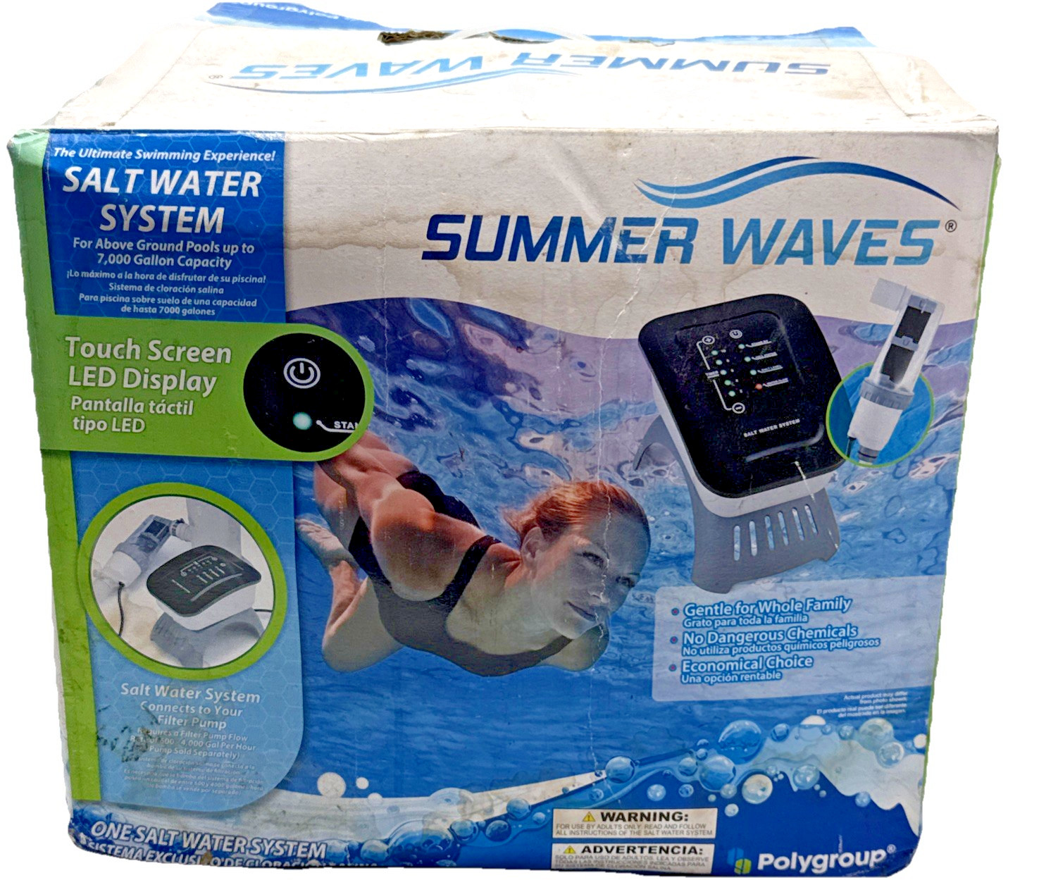 SUMMER WAVES SALT WATER SYSTEM FOR ABOVE GROUND POOLS W/ TOUCH LED DISPLAY gallery