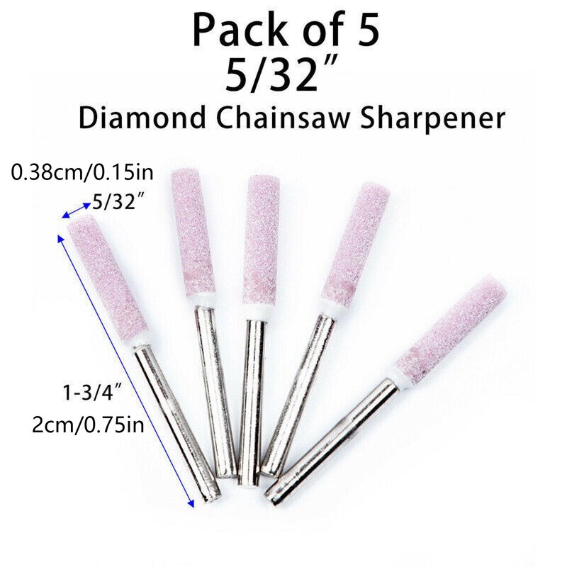 5x 5/32in Diamond Chainsaw Sharpening Rotary Bit Burr Stone File for Craftsman gallery