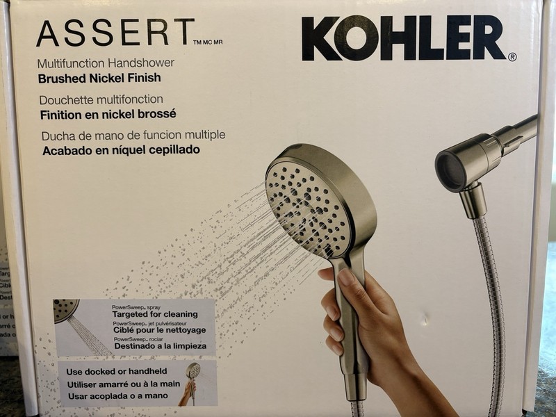 KOHLER Assert Multifunction Handheld Shower Head 6-Spray Brushed Nickel w/ Hose gallery