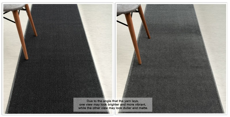 Non Slip Hallway Runner Rug, Solid Anthracite Grey Color, Sold-Priced Per Foot gallery