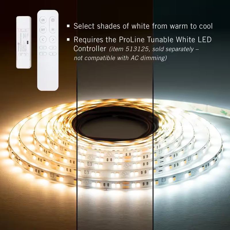 Ribbonflex Pro 24-Volt White CCT Tunable LED Strip Light Tape 32 Ft. (10 M) gallery