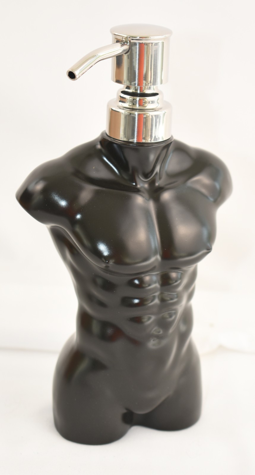 Ceramic Soap Dispenser Man Torso Body Hand Lotion Liquid Dispenser Refillable gallery