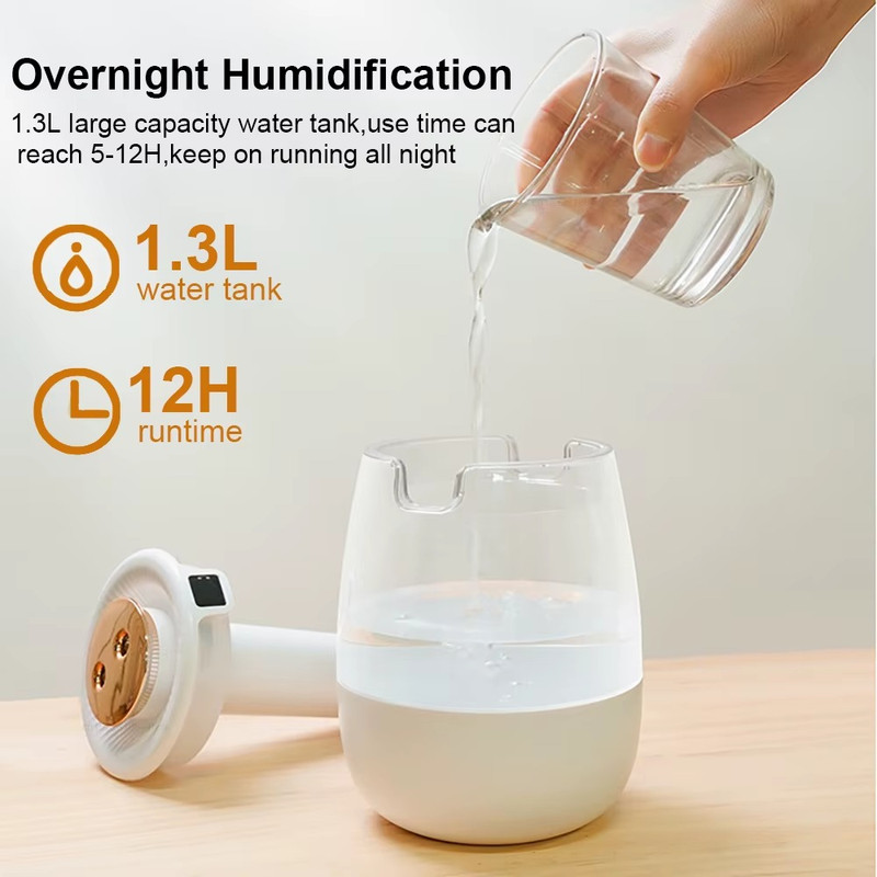 1300ml Humidifiers for Bedroom Large Room Office Cool Mist Air Humidifier Indoor gallery