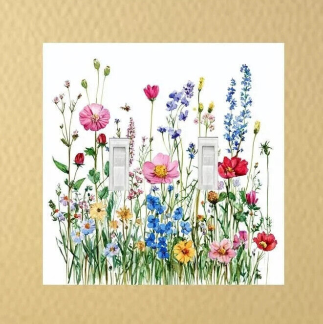 Wildflower Dreams Light Switch Plates Outlet cover rocker plate home decor gallery