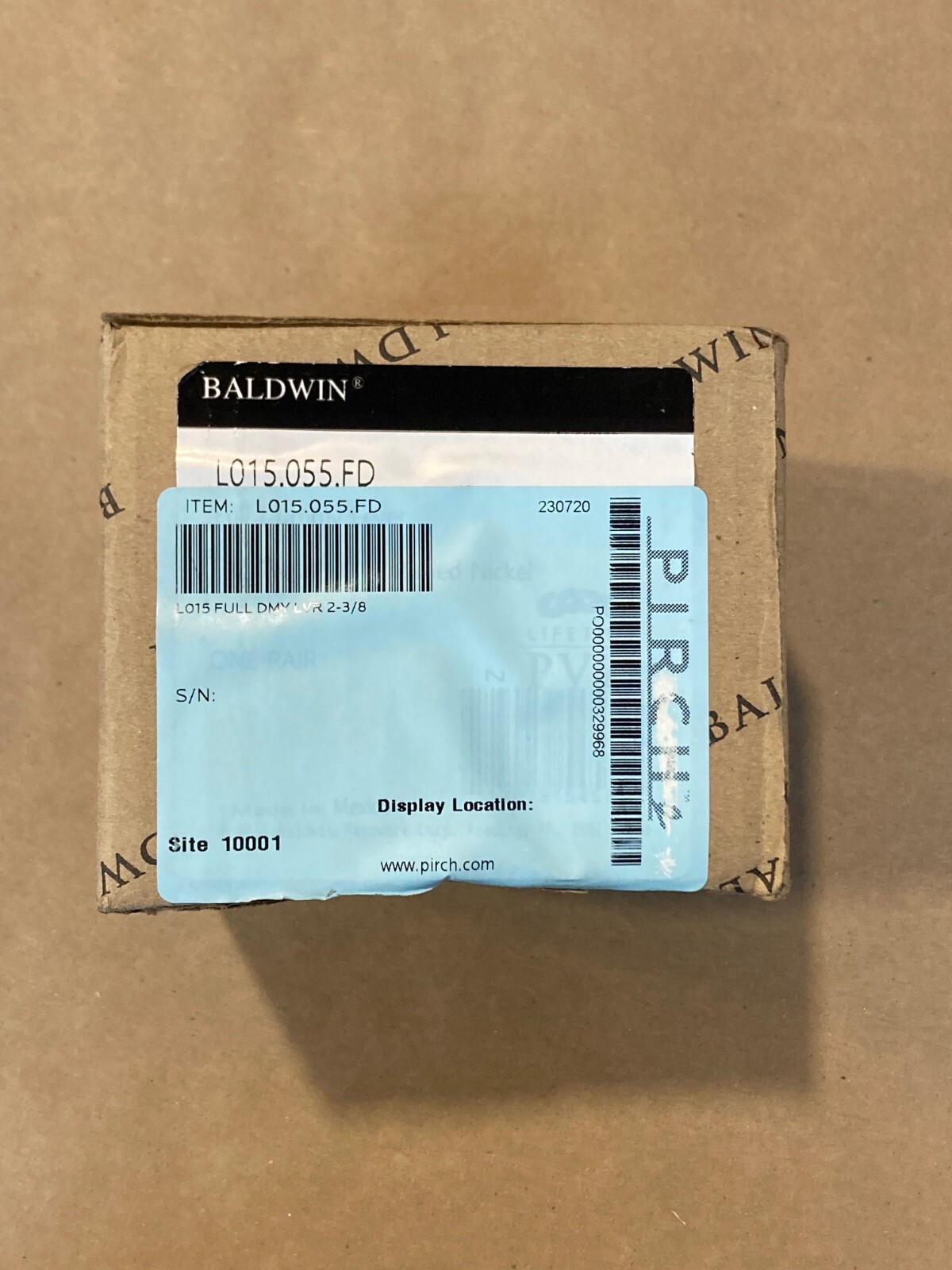 Baldwin L015.055.FD Full Dummy Lever Door Handle LIFETIME POLISHED NICKEL PVD gallery