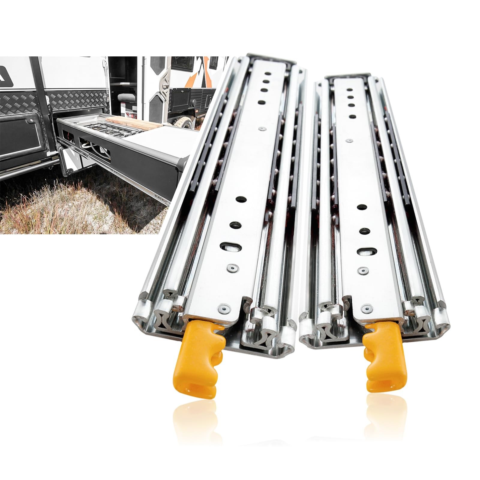 Heavy Duty Drawer Slides 24 Inch with Lock 450 Lb Load Capacity gallery