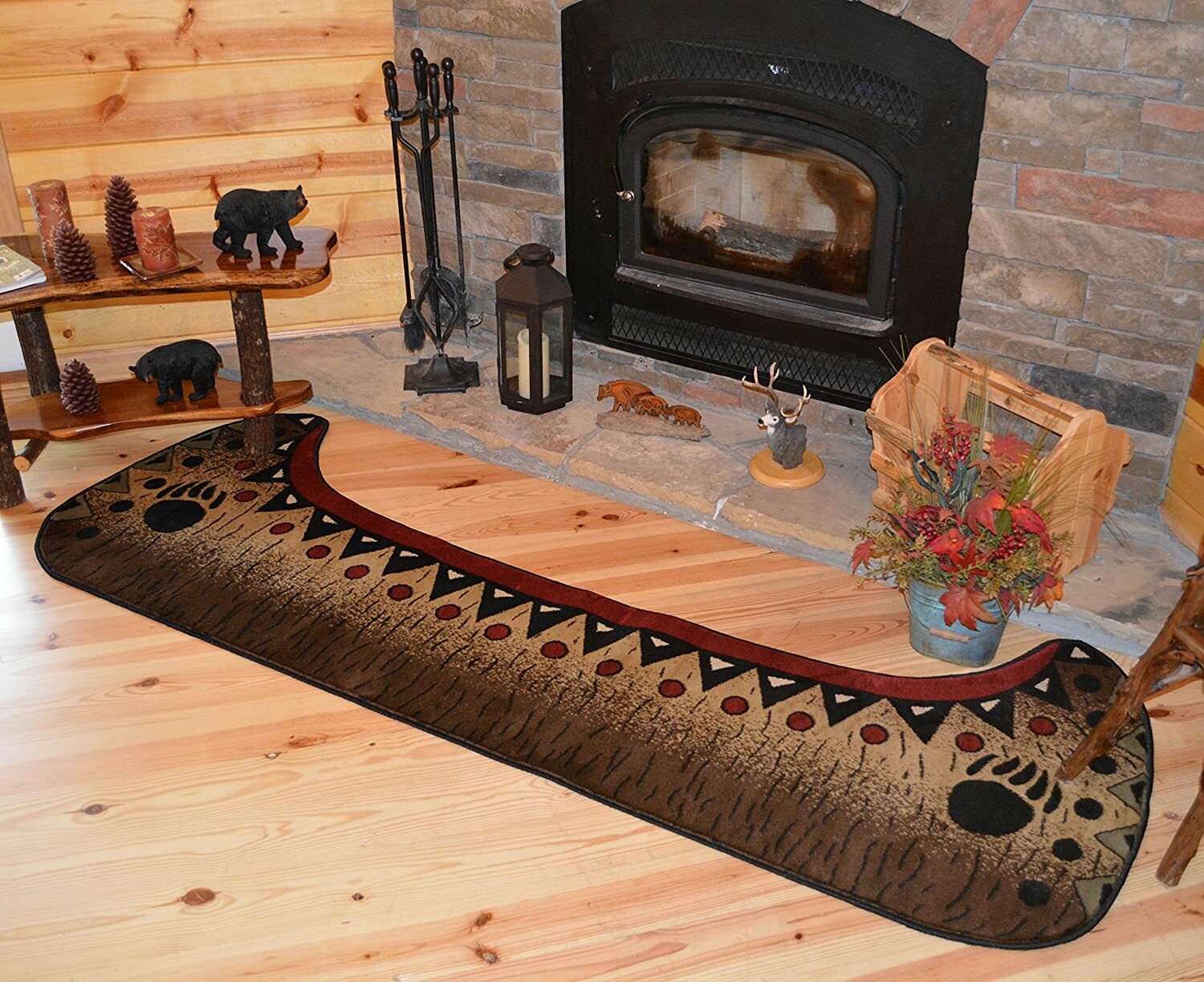 2x5 (2' x 5'5") Runner Lodge Cabin Canoe Bear Paw Area Rug **FREE SHIPPING** gallery