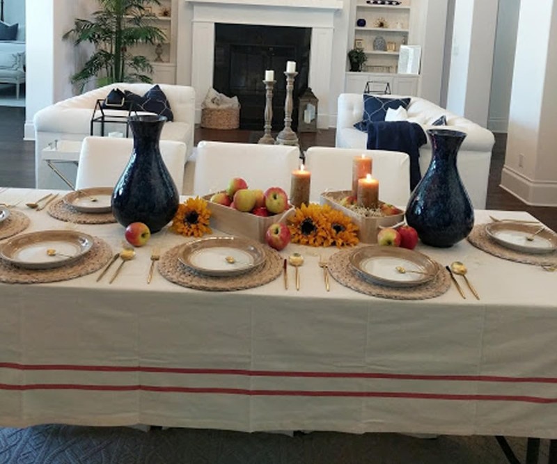Red Tablecloths, Cotton Tablecloths for Rectangular, 100% Cotton, Farmhouse T... gallery