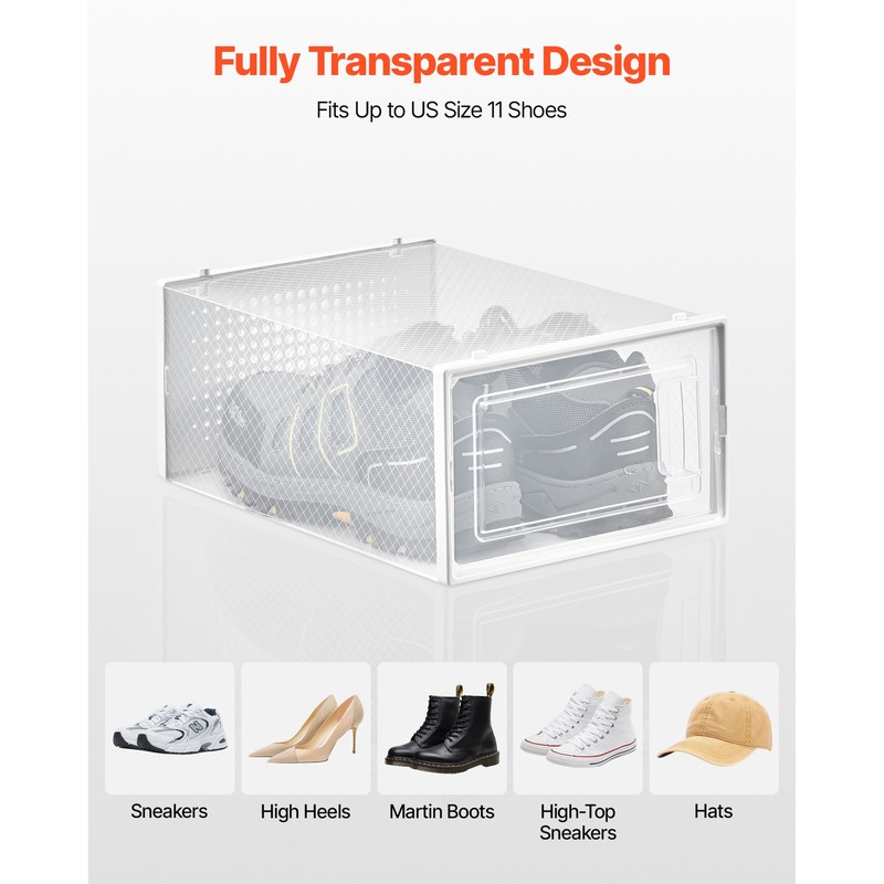Uimoso Stackable Shoe Organizer Boxes 6/9/12 Pack for US Sizes 11/13 gallery