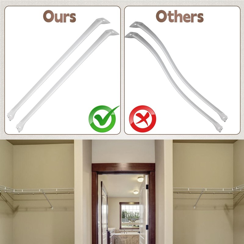 2 Pack White 12 Inch Support Brackets For Wire Shelving Closet Wardrobe Anchor gallery