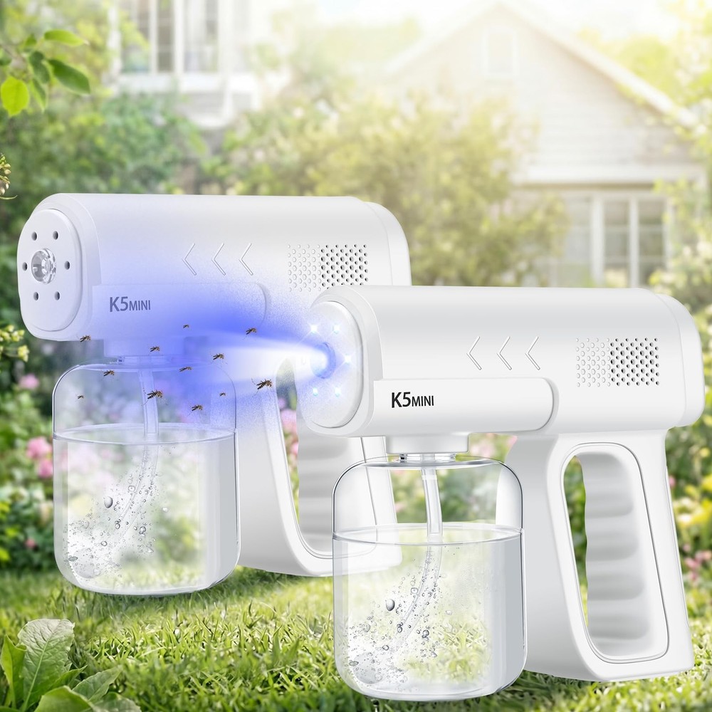 2 Pack Rechargeable Atomizer Nano Sprayer Gun Mosquito Repellent White