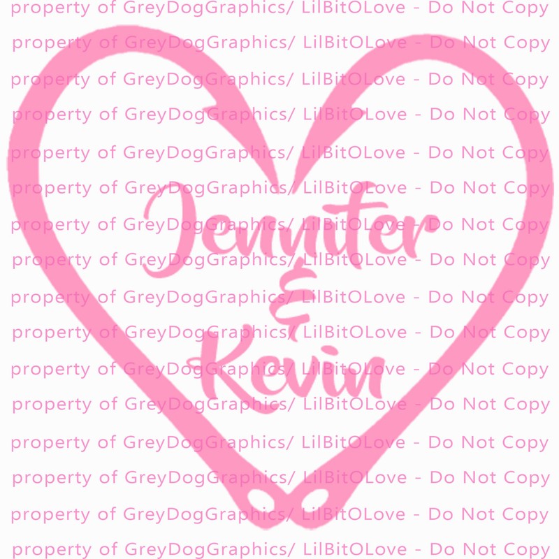 Custom Fish Hook Heart Personalized with Couple's Names Vinyl Decal Sticker gallery