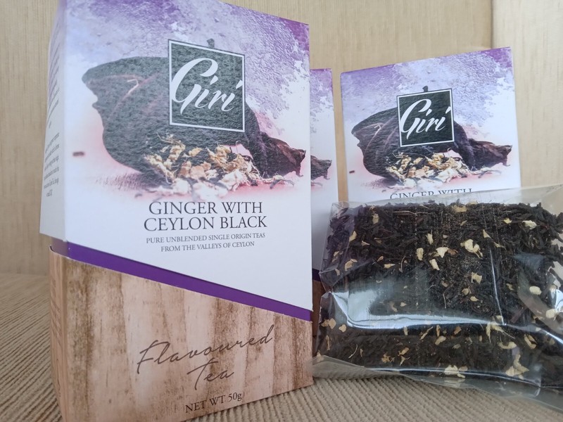 GINGER CEYLON BLACK TEA COPPERY BRIGHT NATUREL FLAVOURED CHIPS HANDPICKED gallery