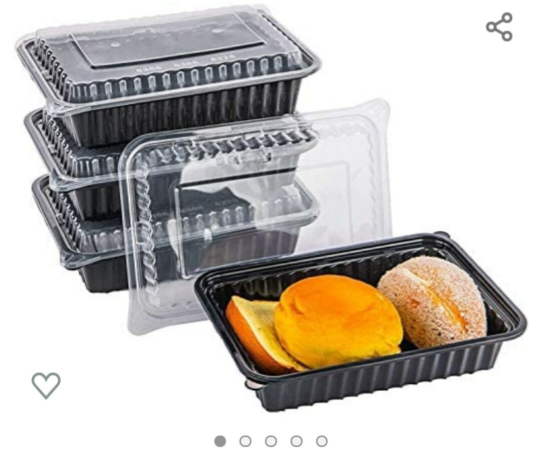 50 Set(100pcs) Meal Prep Reusable Microwaveable 24 oz Food Containers With Lids gallery