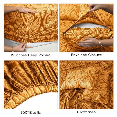 Lux Decor Full Size Bed Sheets Set 6-Pc Cooling Bed Set Breathable Hotel Styl... gallery