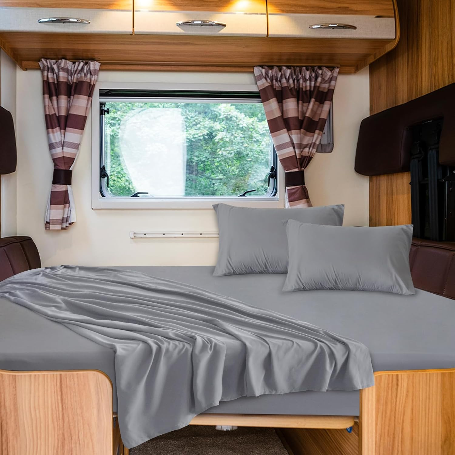 RV Queen Sheets, Super Soft RV Short Queen Sheets for RV Camper, 4 Piece Bed She gallery