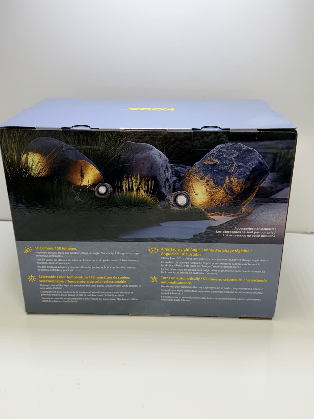KODA Solar LED Rock Spotlight Set, 2-Pack 25LM Faux Stone Landscape Accent Light gallery
