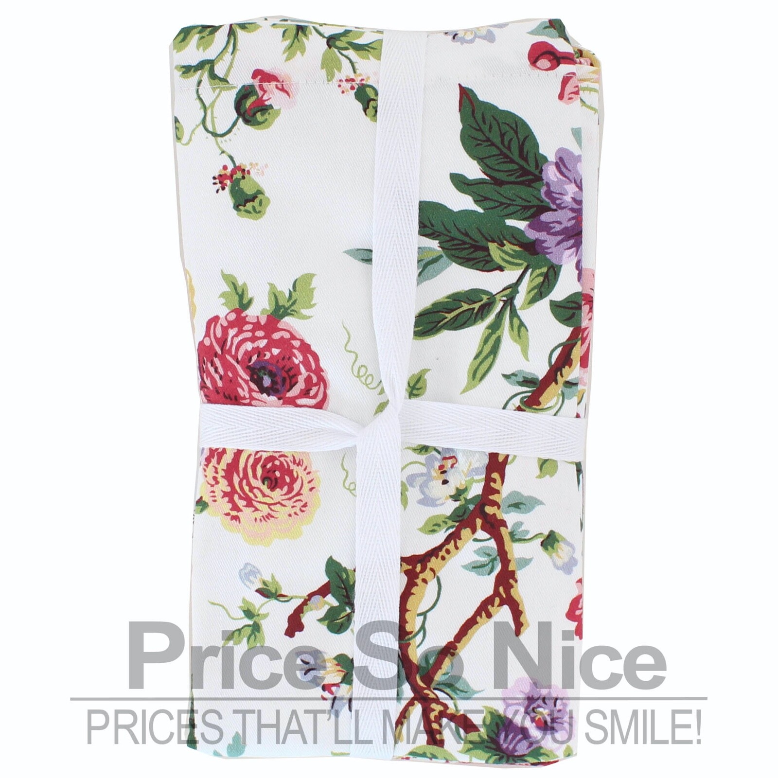 Williams Sonoma Spring Floral Napkins, Set of 4, MSRP $50 gallery