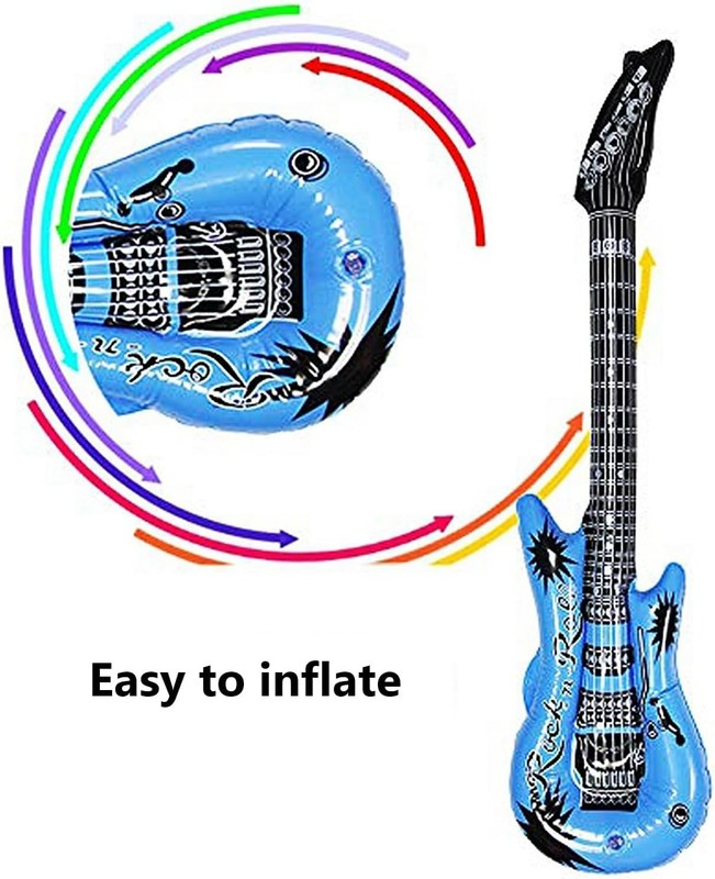 6-Pack Inflatable Guitars - Waterproof Party Decor in Assorted Colors, 37-Inches gallery